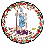 The official Virginia State Seal (created in 1776)