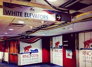 White elevators at the #RNCinCLE